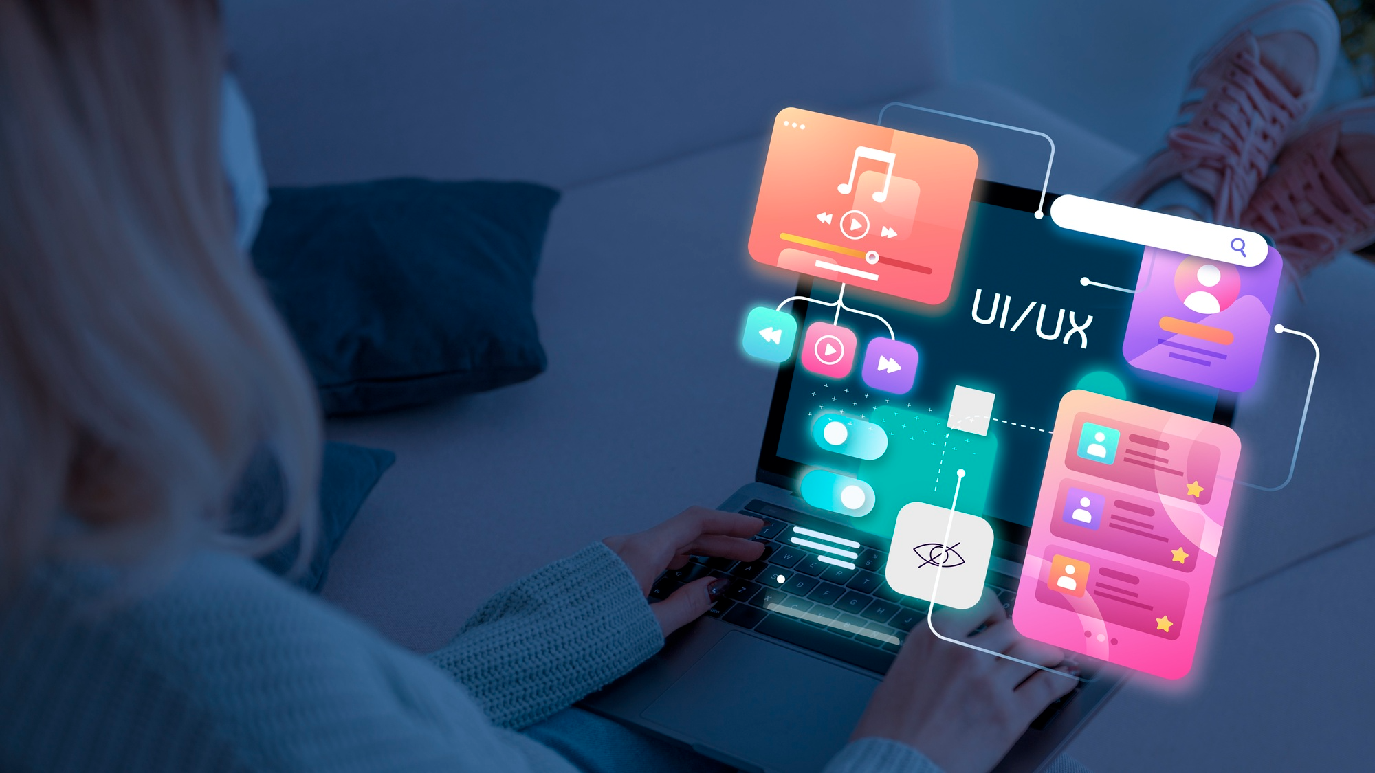 Абстрактная иллюстрация на тему UI/UX UI/UX